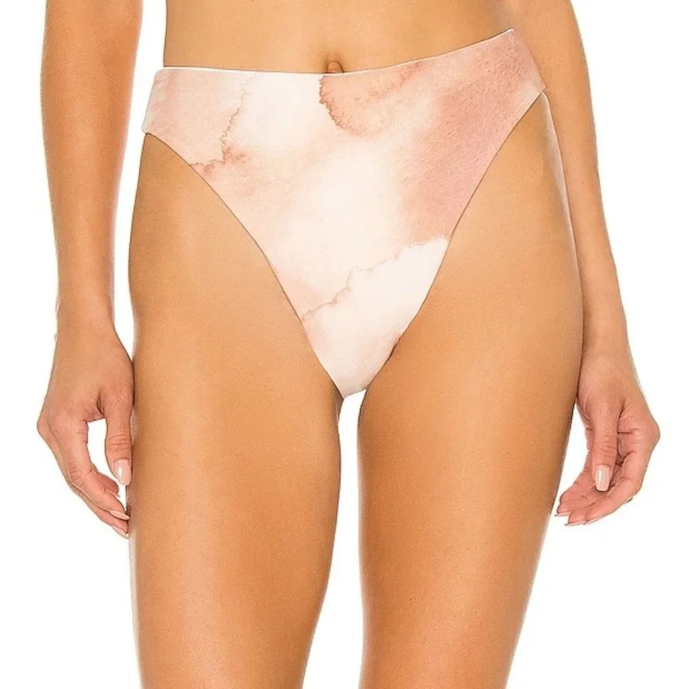 HAIGHT. NWT Mah Highleg Hotpants Bikini Bottom in Watercolor size Medium Revolve